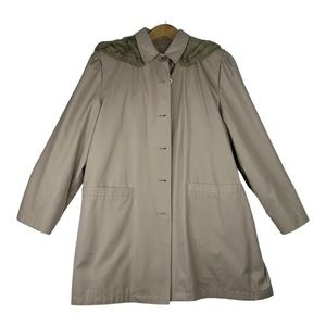 London Fog Maincoats Women’s Trench Coat Size 10 With Detachable Fur‎ Liner